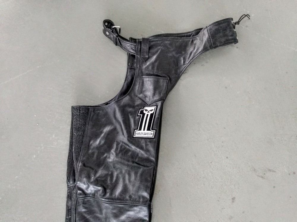 XELEMENT LEATHER MOTORCYCLE CHAPS • SIZE 40R