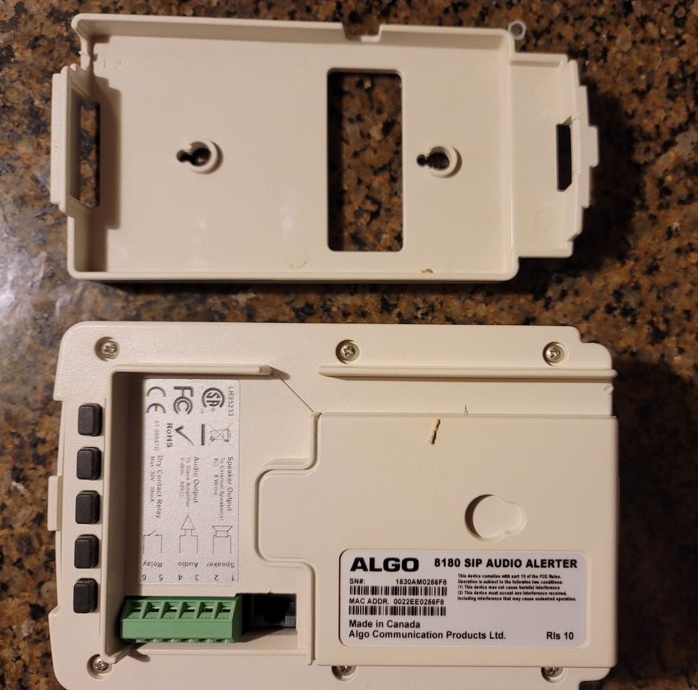 ALGO 8180 SIP Audio Alerter – USED – Pulled From Working System – With Bracket