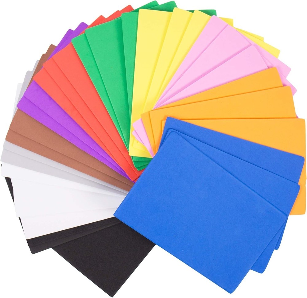Diamond Pattern Rainbow Foam Sheets 5.5x8.5 - 30 Count Arts & Crafts Kit