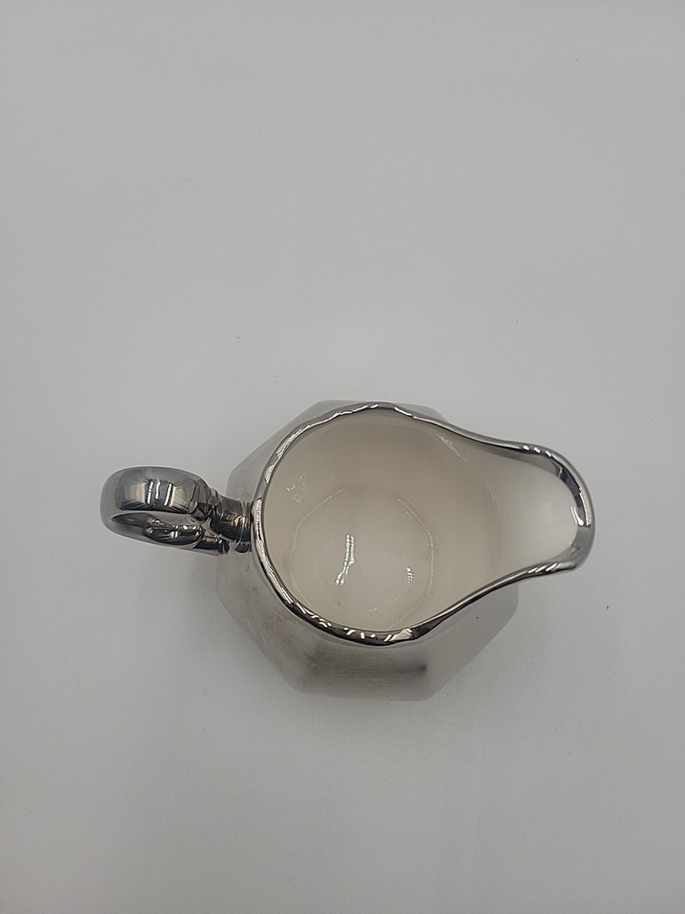 Vintage Bella Lux Ceramic Reflective Silver Tone Creamer