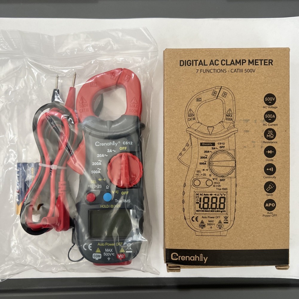 Digital AC Clamp Meter 500V 500A - 7 Functions