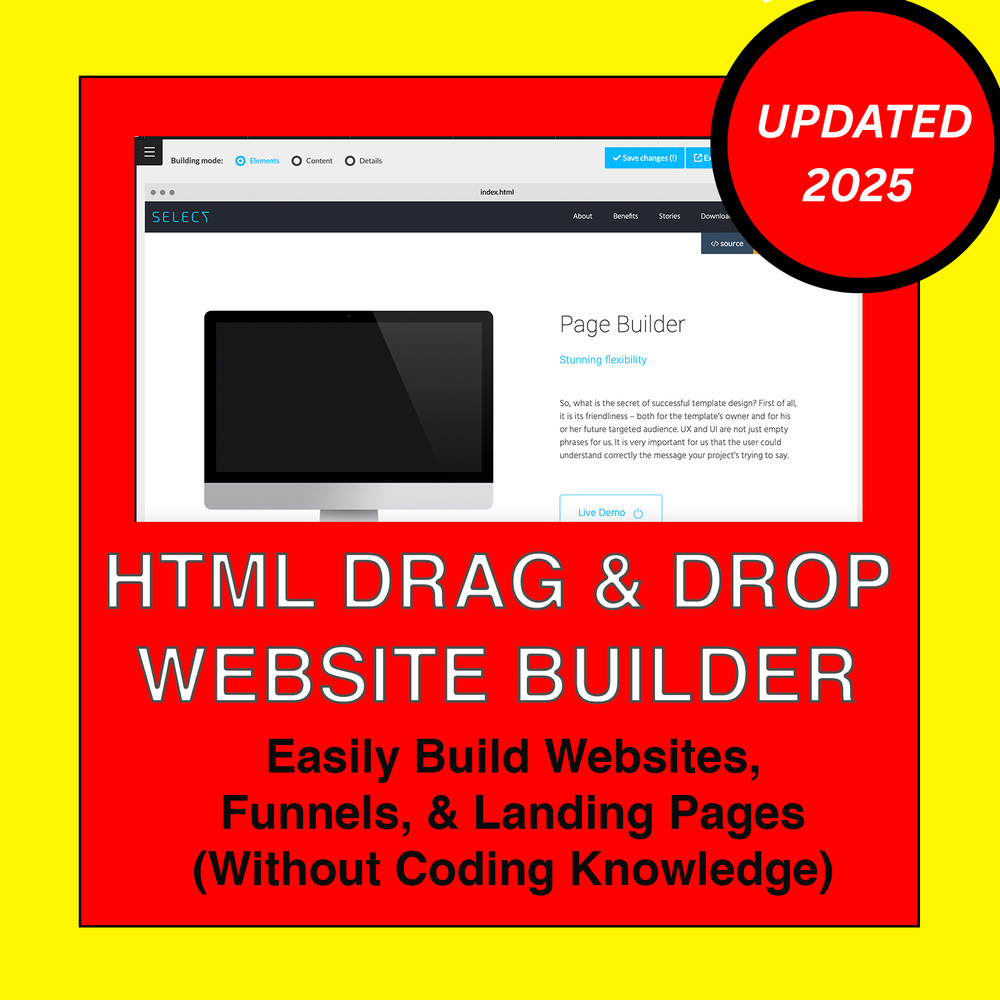 🥇 HTML Drag & Drop Website Builder - Unlimited Website Builders