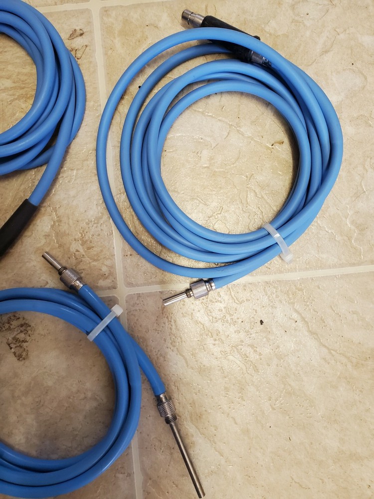 LOT of 11 various Endoscopy Light Source Fiber Optic Cables multiple plug types