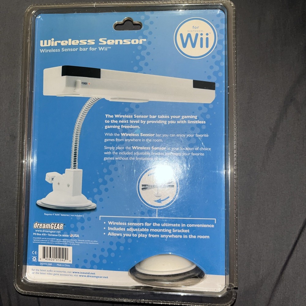 Wii Dream Gear Wireless Sensor Bar Adjustable New in package