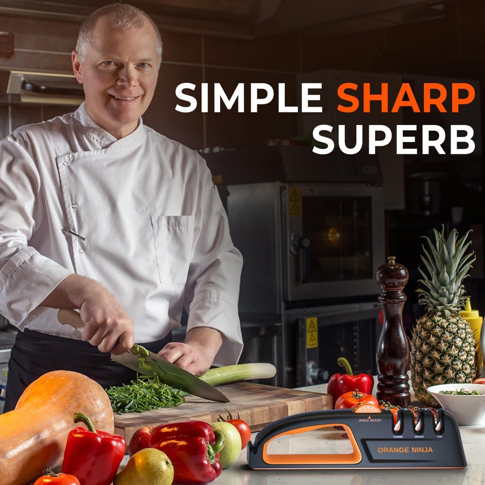 5 Precision Adjust Knife Sharpener 3Stage Premium Kitchen Knife Sharpener to ...