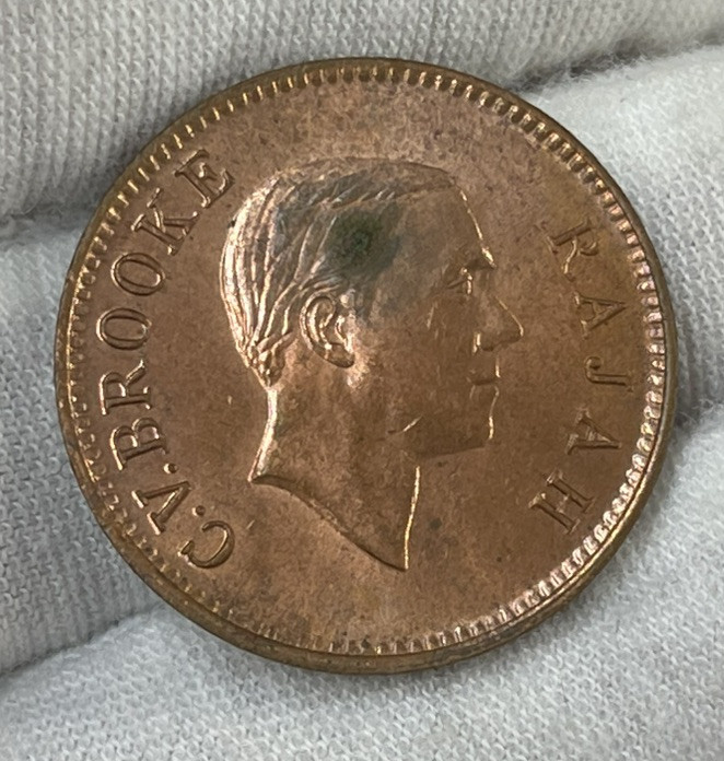 1937 Sarawak One Cent Coin Excellent Condition