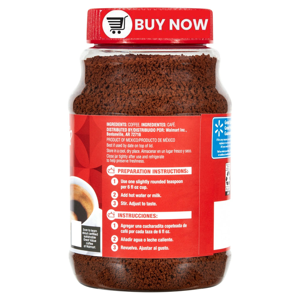 Great Value Classic Medium Roast Instant Coffee, 12 oz