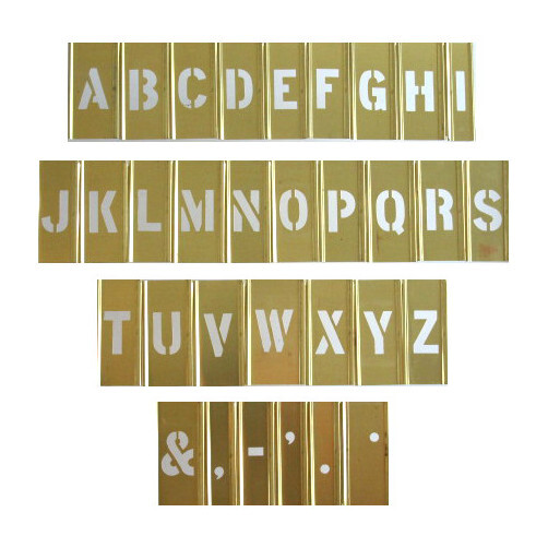 1" Interlocking Brass Stencil Letter Set