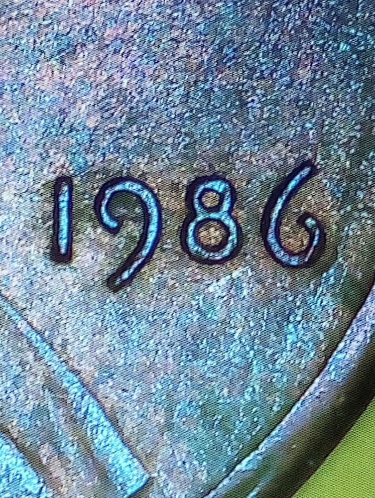1986 Lincoln Cent Lamination Error #128