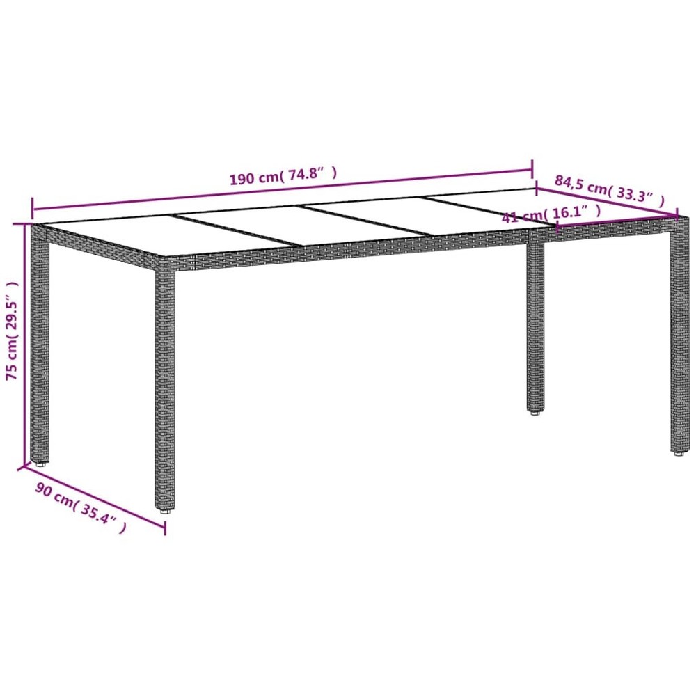 Garden Table Set of 4 Light Grey