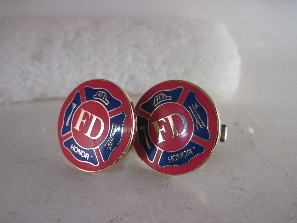 Fire FD Honor logo pair Cufflinks (xc418)--