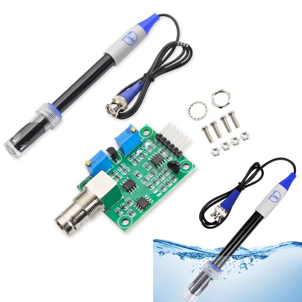 Liquid PH0-14 Value Detect Sensor Module+PH Electrode Probe BNC for Arduino 1PC