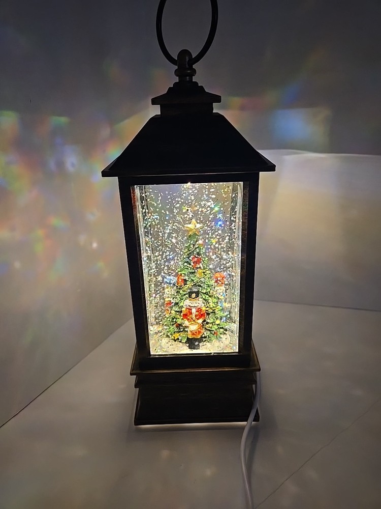 Christmas snow globe lantern With Tree & Nutcrackers - Battery Or DC.