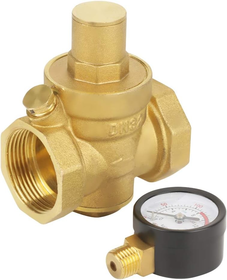 DN32 Pressure Reducers, 1-1/4inch Brass Valve with Limiter 1-1/4''...