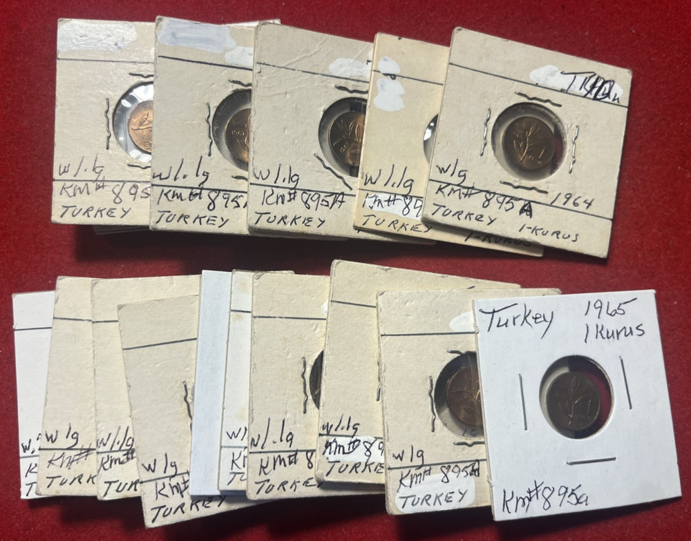 Turkey 1960+ 1 Kurus 18 Coin Lot