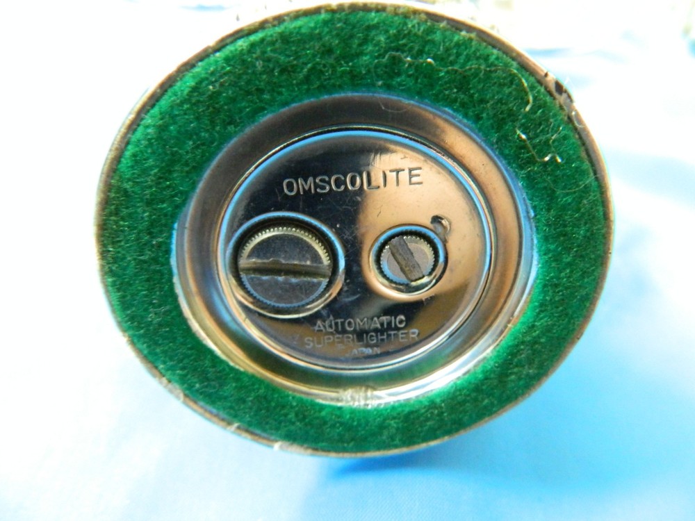 Vintage AUTOMATIC OMSCOLITE SUPER LIGHTER JAPAN Table Lighter # 113