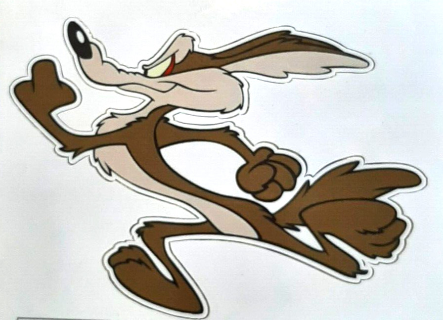 Wile E Coyote Vinyl Decal Car Window 6" x 4"