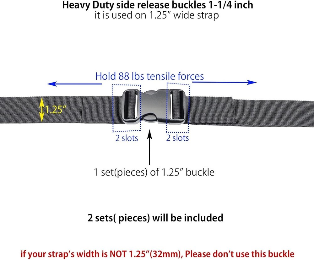Quick Side Release Buckle, Heavy Duty Plastic Snap Buckle Clip Clasp Fastener...