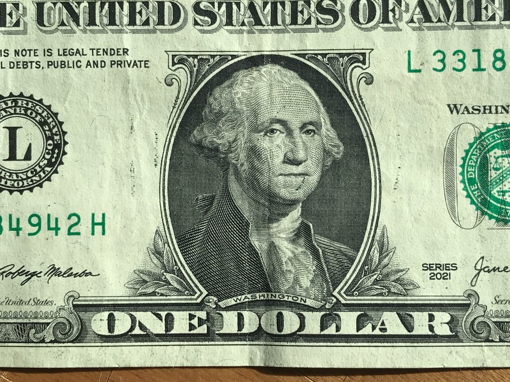 2021 $1 DOLLAR BILL ERROR NOTE WET INK SMEAR OVERINKED FT WORTH