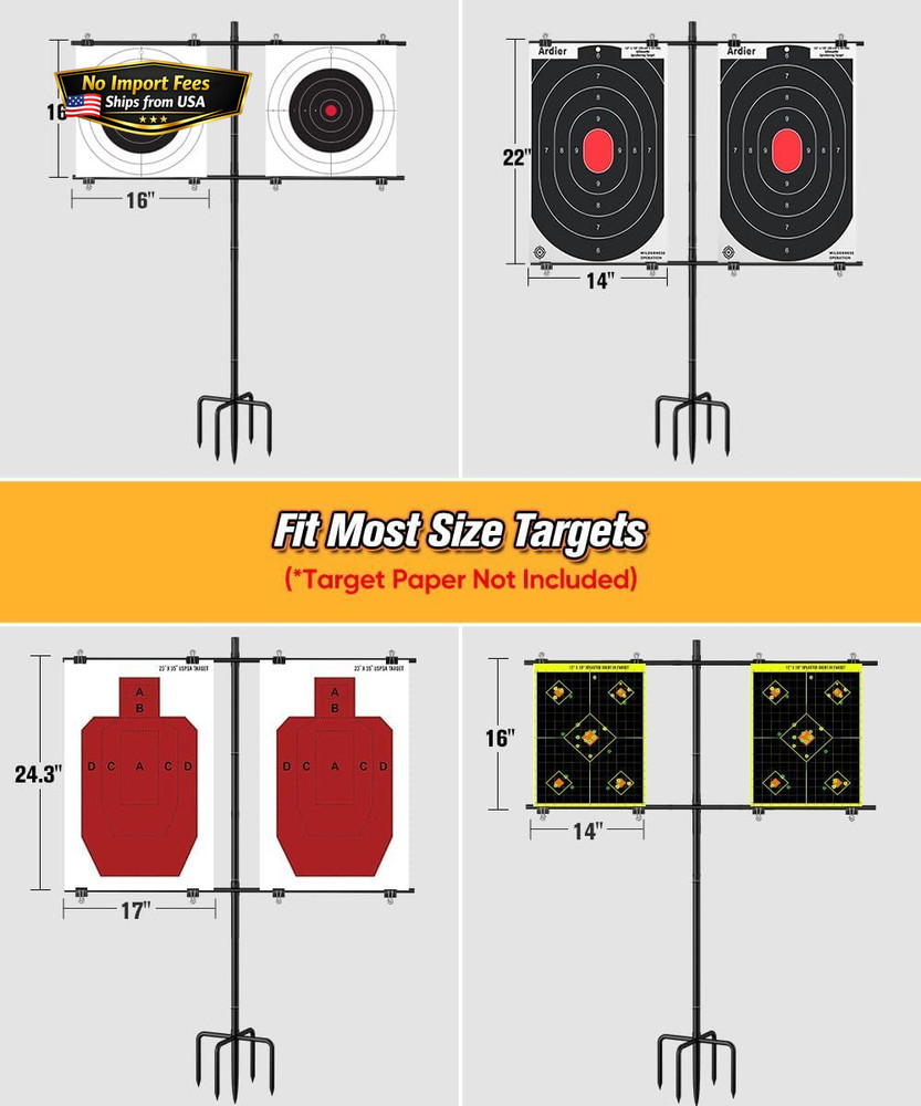 Ardier Adjustable Shooting Target Stand with 5-Prong Base, Medium, Black
