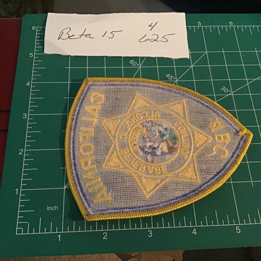CALIFORNIA ALCOHOLIC BEVERAGE CONTROL ENFORCEMENT SHOULDER PATCH
