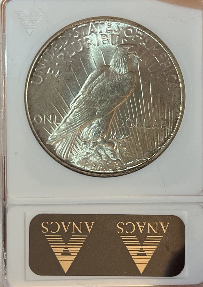 1934 Soapbox ANACS MS63 Peace Silver Dollar