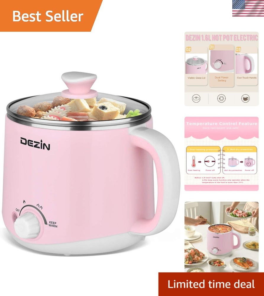 Versatile Electric Noodles Cooker with Temperature Control & Keep Warm Function