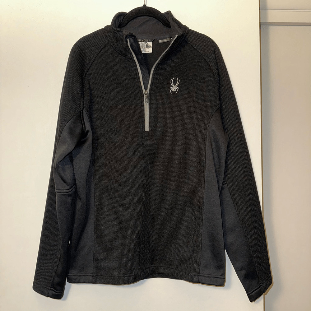 Spyder Men’s Black Outbound Quarter Zip Jacket Size Medium