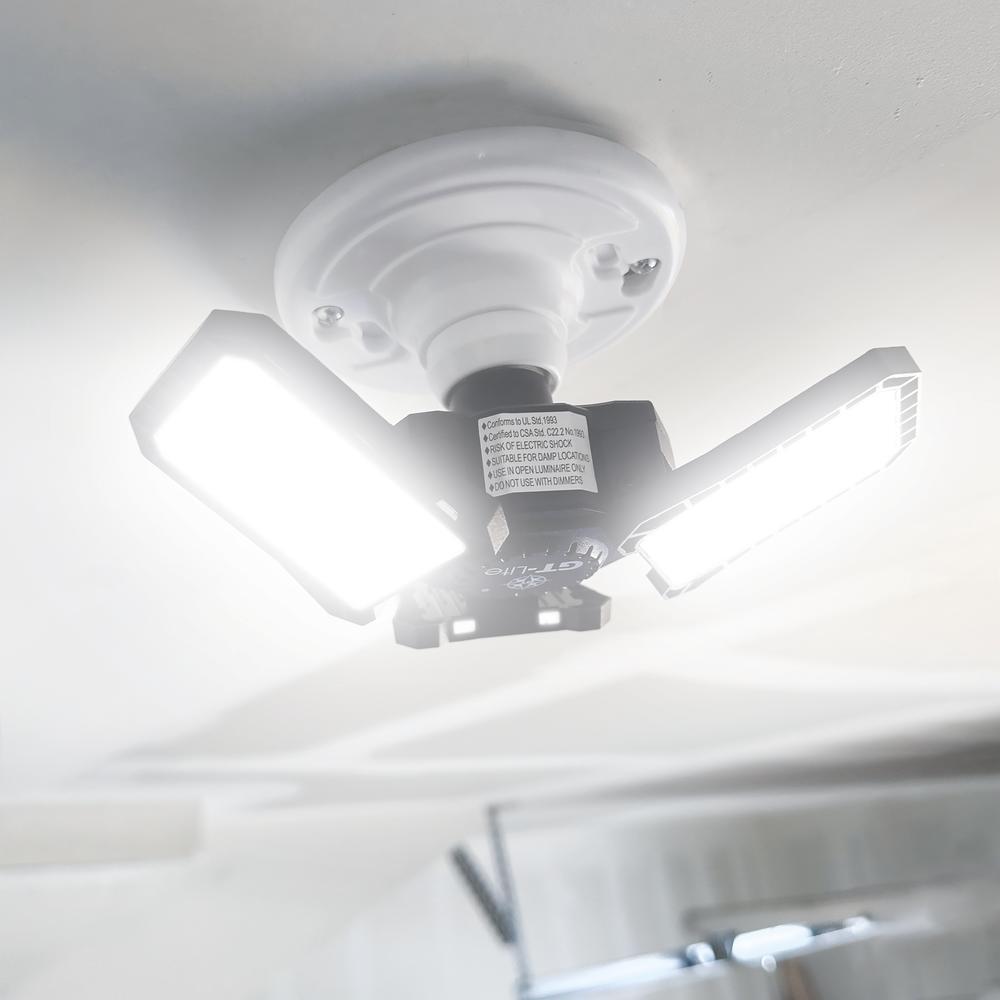 GT-Lite 3000 Lumen 3-Panel Adjustable Daylight 5000K LED Light Bulb 30,000 Hour