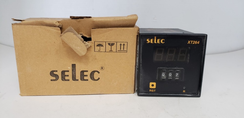 SELEC XT264 (XT264-3)DIGITAL TIMER MODULE, 3 DIGIT PUSHWHEEL, 90-270 VAC/DC, NIB