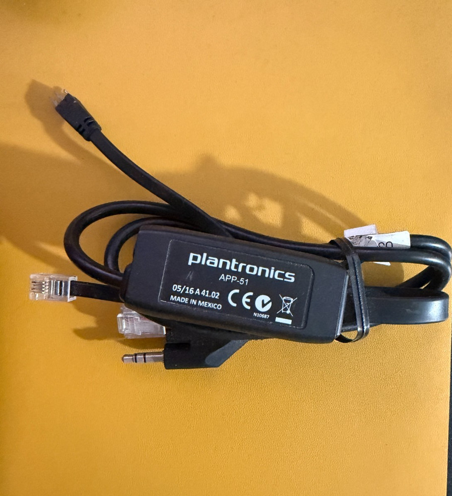Plantronics - Electronic Hook Switch Cable APP-51 (Poly) - Desk Phone Call