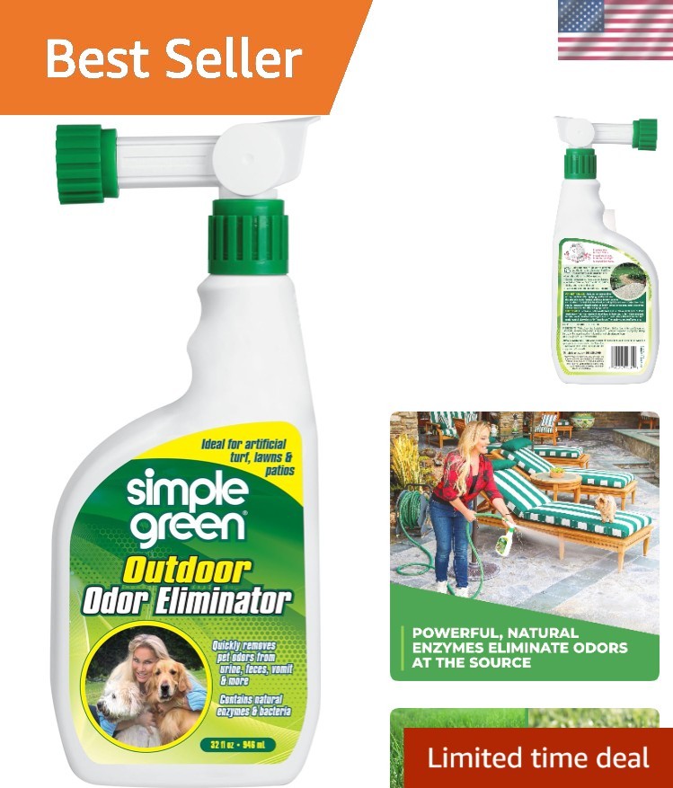 Powerful Pet Odor Eliminator for Patios & Yards - 32 oz Easy Spray Solution