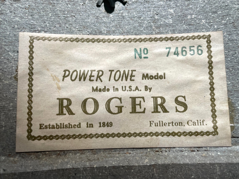 Rogers 70's Script Badge 4pc Drum Set Very Nice White