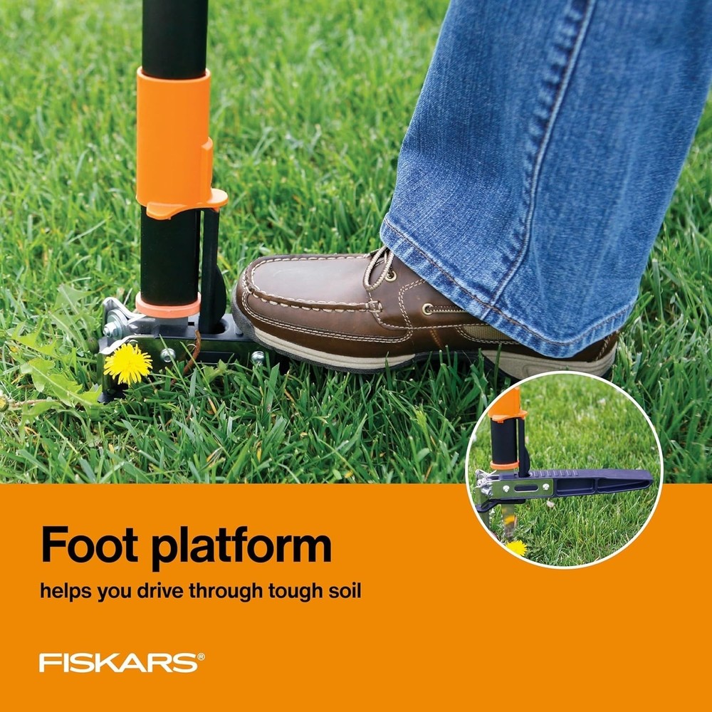 Fiskars 3-Claw Stand Up Weeder, 39" Long Ergonomic Handle with Easy-Eject NEW