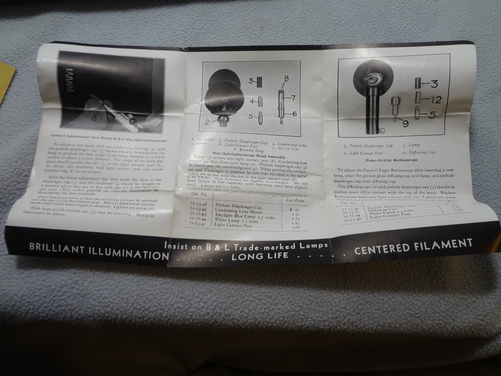 Vintage Bausch & Lomb Opthalamoscope