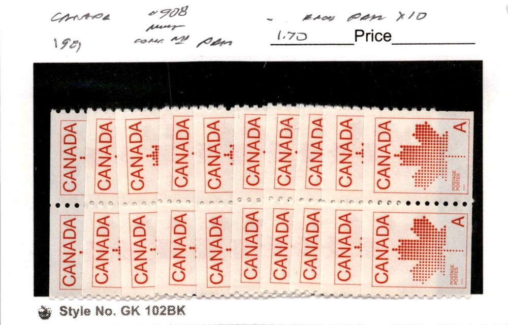Canada, Postage Stamp, #908 (10 Ea) Pair Maple Leaf Mint NH, 1981 (AF)