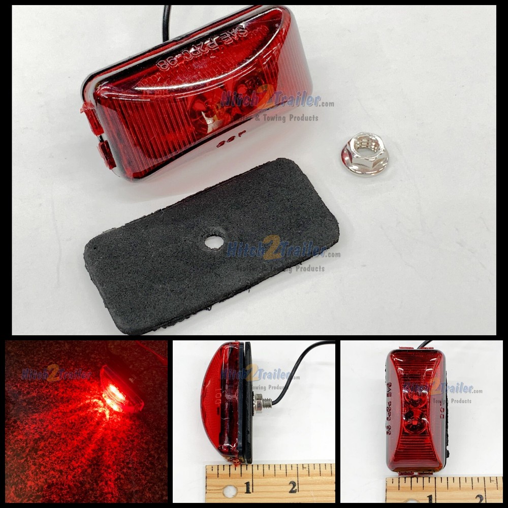 LED Stud Mount Side Marker/Clearance Light Red Boat Trailer J-5735-SR