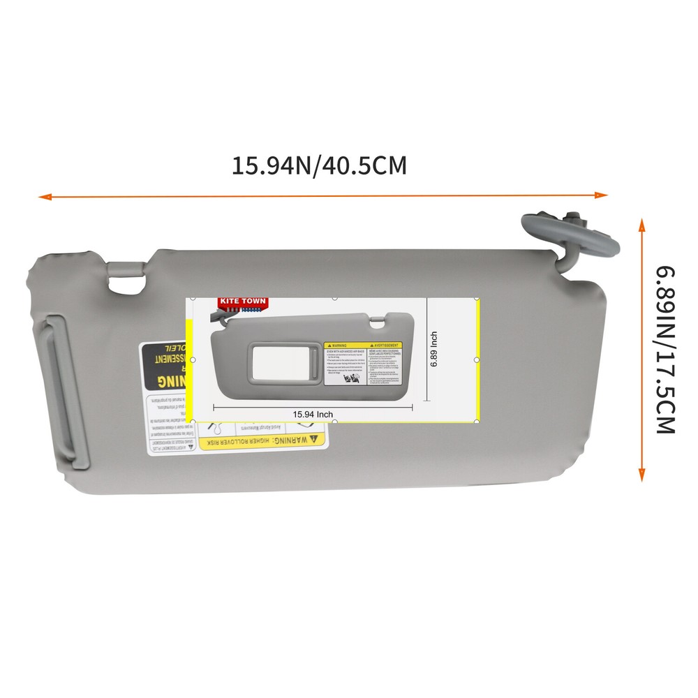 Sun Visor Front Left Driver Side GRAY Fit For 2004 2005 TOYOTA RAV4