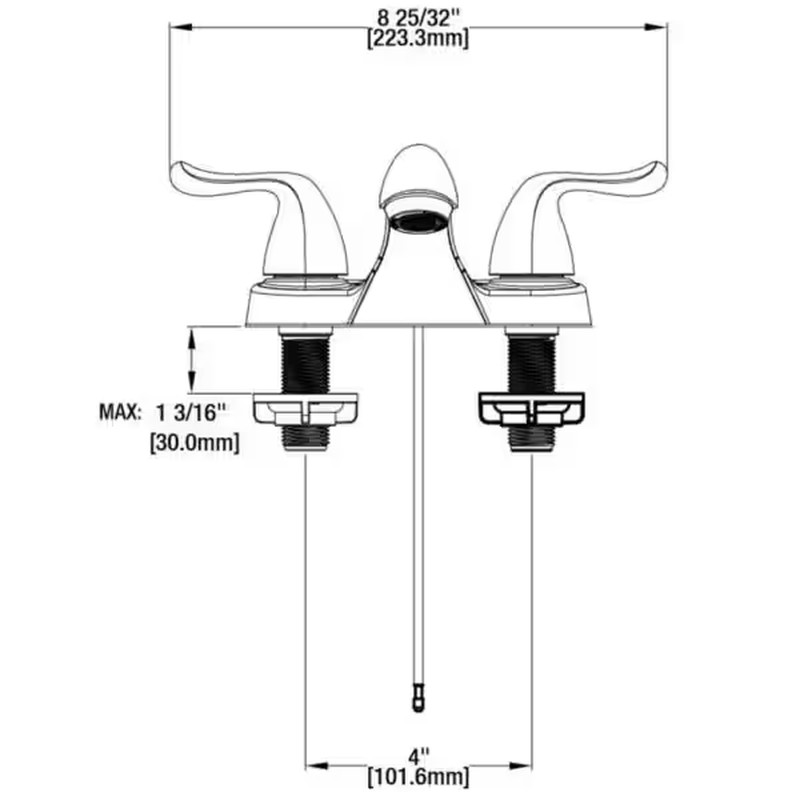 Constructor 4 In. Centerset Double Handle Low-Arc Bathroom Faucet in Brushed Nic