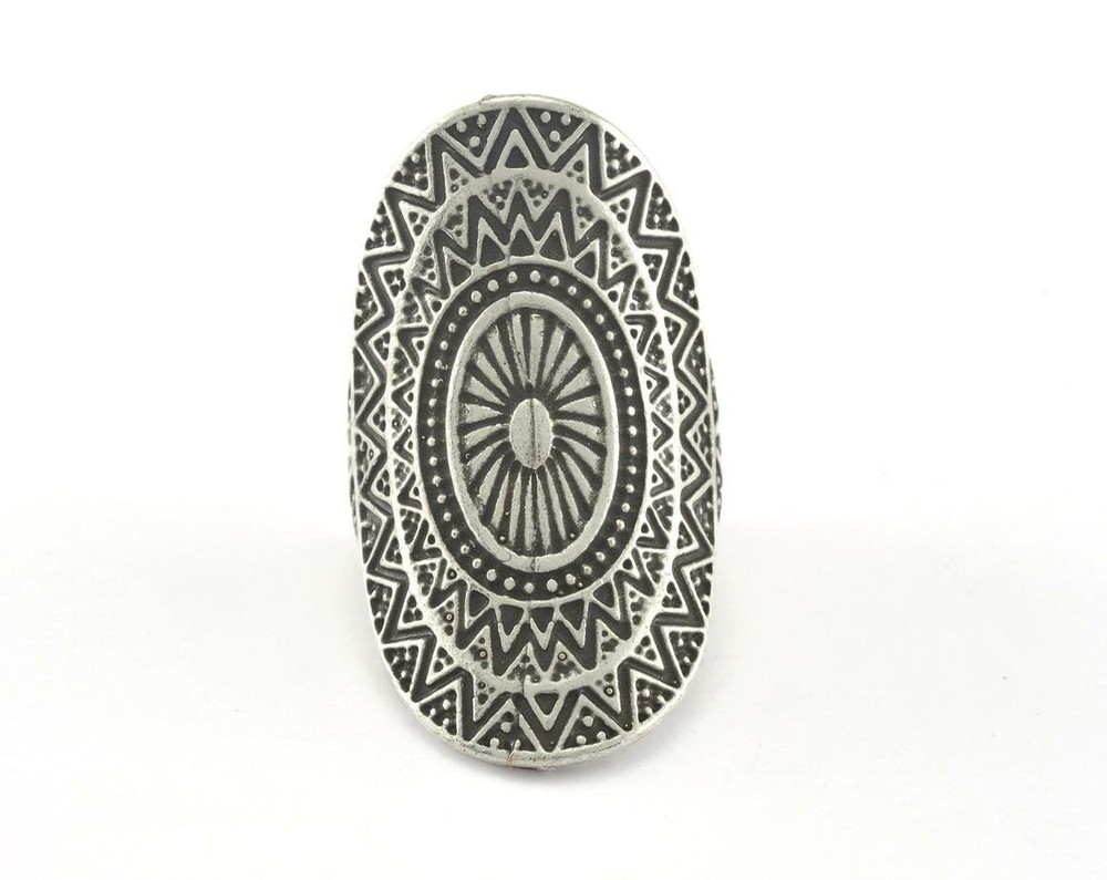 Adjustable Ring Antique Silver Plated Brass 17.5mm 7US innersize Adjustable 3385