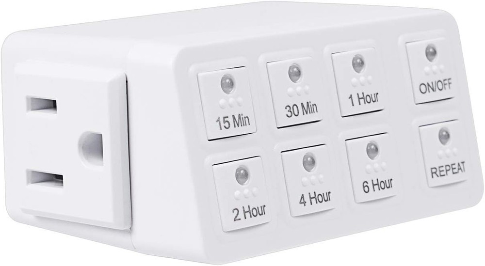 ETL Listed Timer, Repeat Function, 1875W Capacity, 3 Prong, White