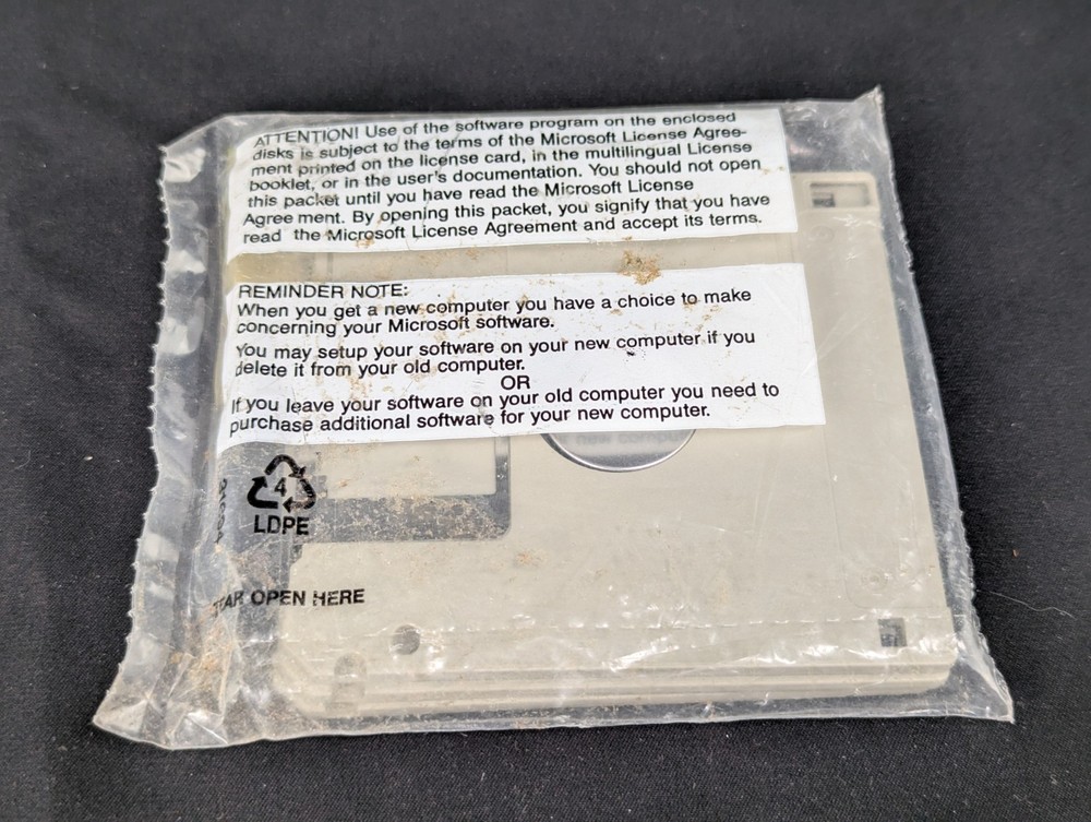 Microsoft MS-DOS 6 Plus Enhanced Tools OS 3 Floppy Disks 3.5" 1993 Sealed NOS