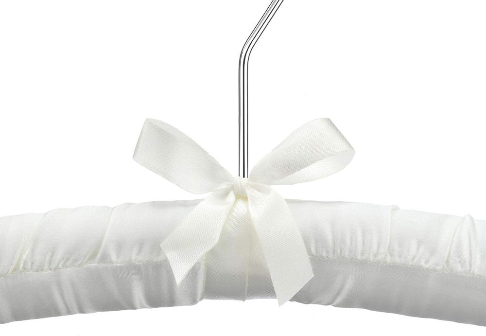 8PK Sat Blouse Hanger, 8 Count, Bone