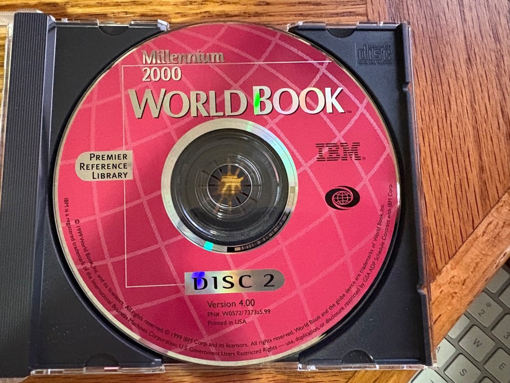 IBM Millennium 2000 World Book v4.00 (1999) - PC CD Software 4 Disk Set
