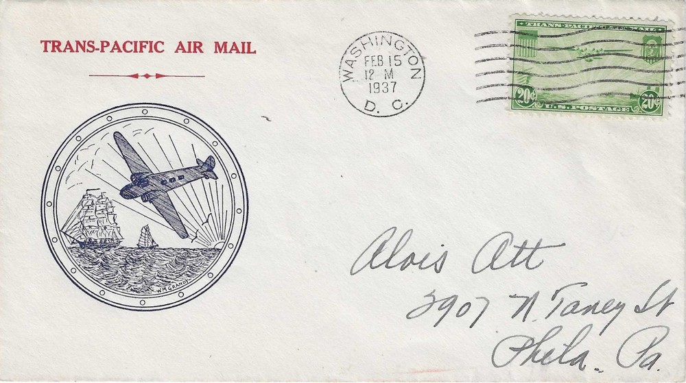 FDC # C21-24d  -- China Clipper  --  Grandy