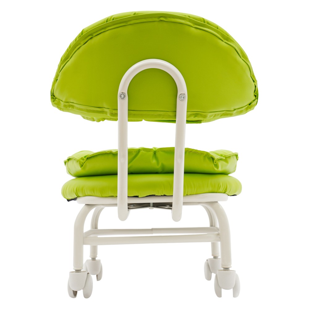 Green Rolling Stool with Back Rest Heavy Duty Rolling Stool Roller Chair
