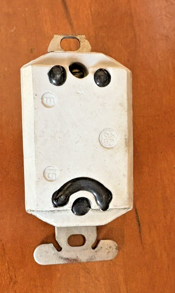 Toggle Light Switch #G E 1690~Early 1900s Antique Ceramic Base & Brass ~It Works