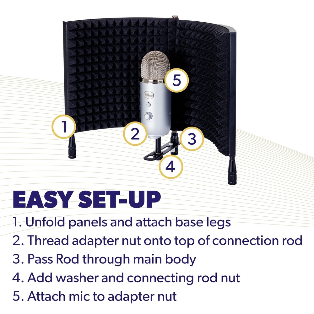 PRO Isolation Shield - Microphone Reflection Filter for Recording - Mic Studi...