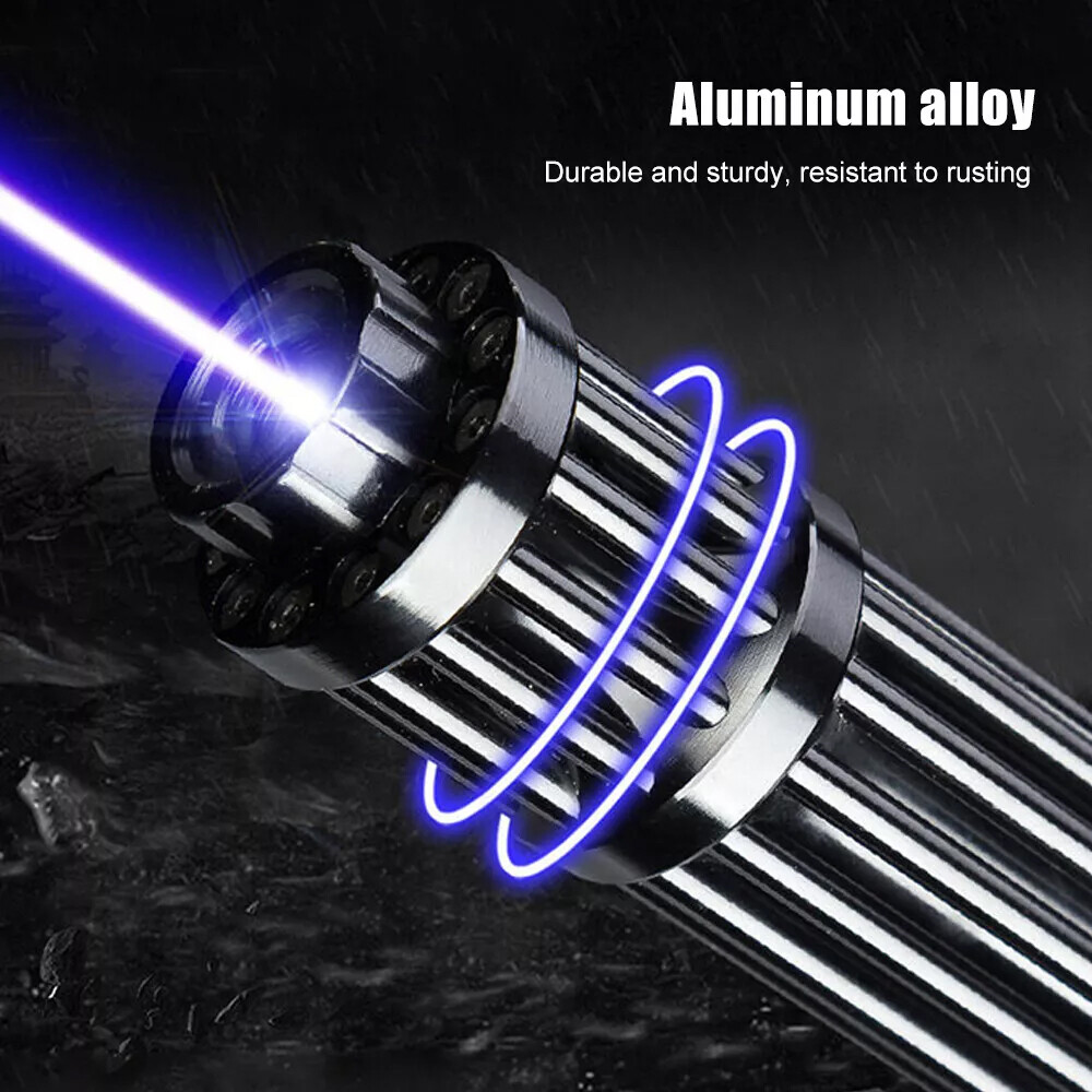 Adjustable High Power Blue Llight Burning Laser Pointer Visible Dot Torch Light