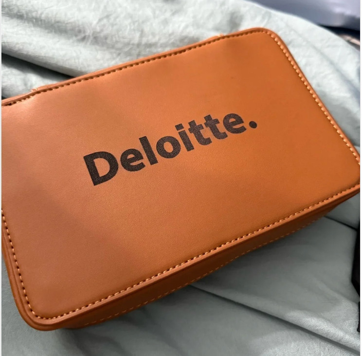 NWT Deloitte Recycled Leather Tech Case
